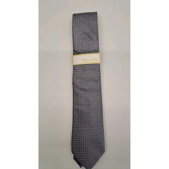 Michael Kors Other - NEW MICHAEL KORS RING NEAT GRAY/PINK 100% SILK NECK TIE $65